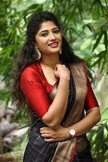 Roshini Prakash Saree Stills From Jada Movie Audio Launch