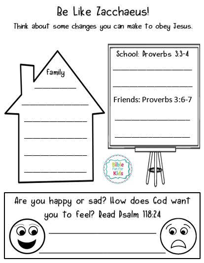 Zacchaeus Worksheet For 5th Grade