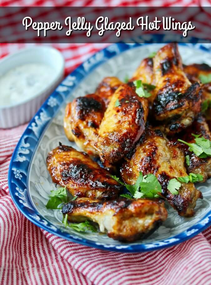 These Pepper Jelly Glazed Chicken Wings are sweet, sticky, and have a little peppery kick from an amazing Peach Pepper Jelly. 