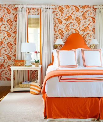 Trang trí nội thất với màu cam