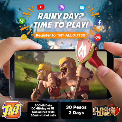 TNT ALLOUT30 Promo, now SurfSaya FB 30 with 300MB data, 100MB/day FB, unli calls, texts, for 3 days