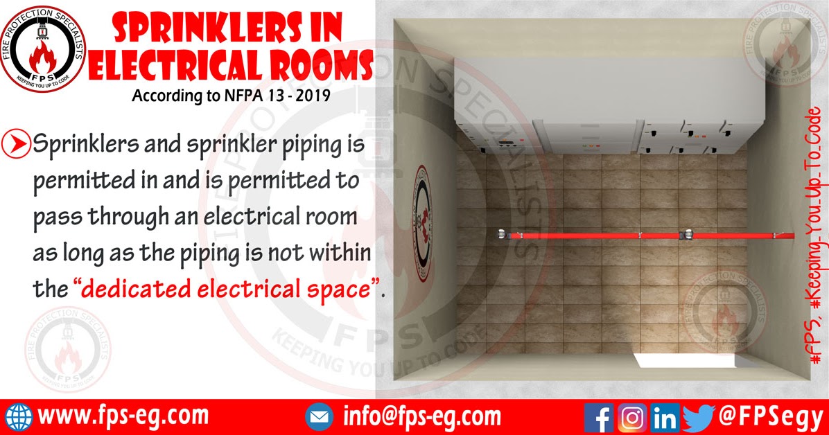 Sprinklers in electrical rooms according to NFPA 13 Fire Protection