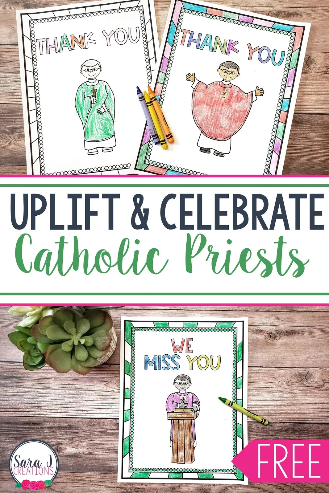 Uplift your Catholic priests with these free printable thank you cards. Perfect for having children show their priest how much they care!