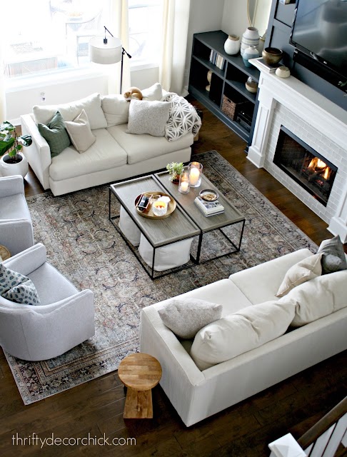 symmetrical family room layout