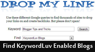 Find KeywordLuv Enabled Blogs