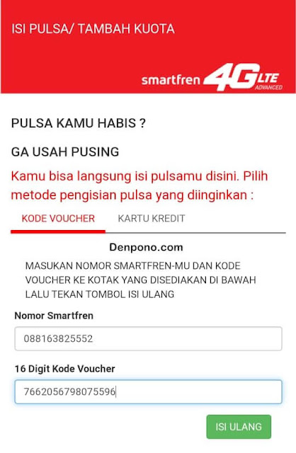 Cara Memasukkan Kode Voucher Smartfren Lewat Website (internet)