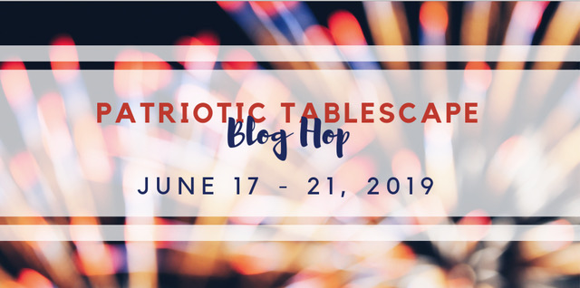 My Thrift Store Addiction patriotic tablescape hop