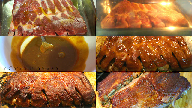 Costillas cerdo salsa mostaza miel receta horno asado pasos