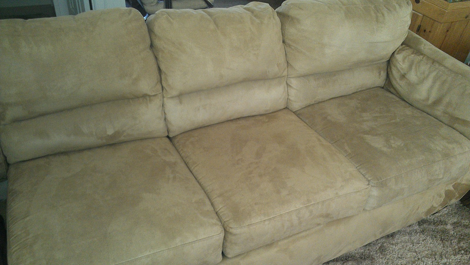 The Frugal Beach Bum Microsuede Couch Cushions CAN be Washed!