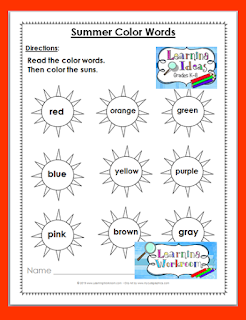 Learning Ideas - Grades K-8: Free Summer Coloring, Math Printables