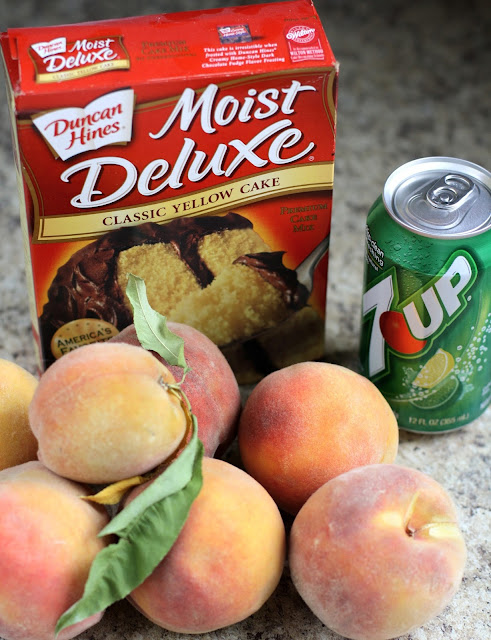 PEACH COBBLER from Cake Mix and Soda! Butter with a Side of Bread