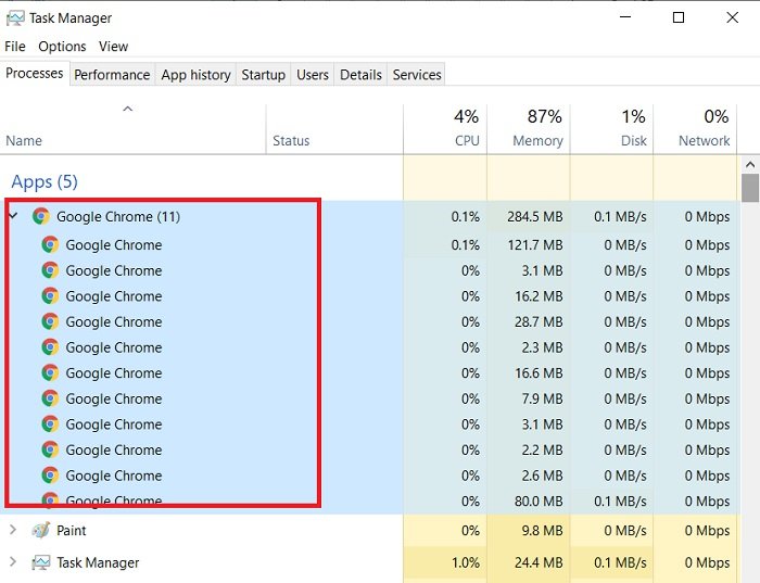 Cómo evitar que varios procesos de Chrome se ejecuten en el Administrador de tareas