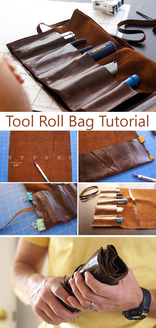Leather Tool Roll Bag Tutorial