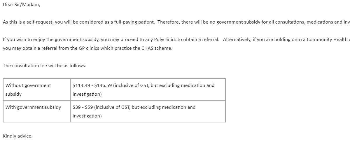 Getting a referral to a public hospital (KKH/SGH/NUH)