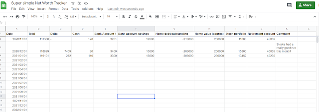 net worth tracking spreadsheet for personal finance