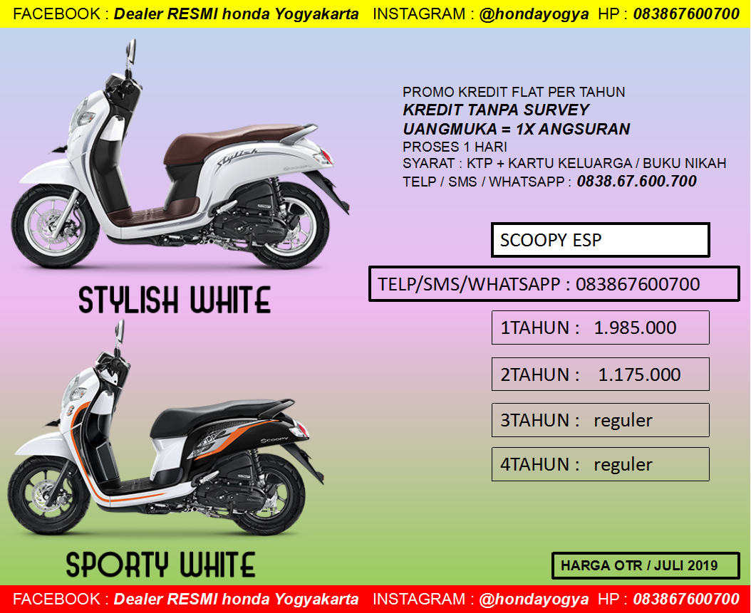 harga baru honda scoopy esp juli 2019 dealer resmi