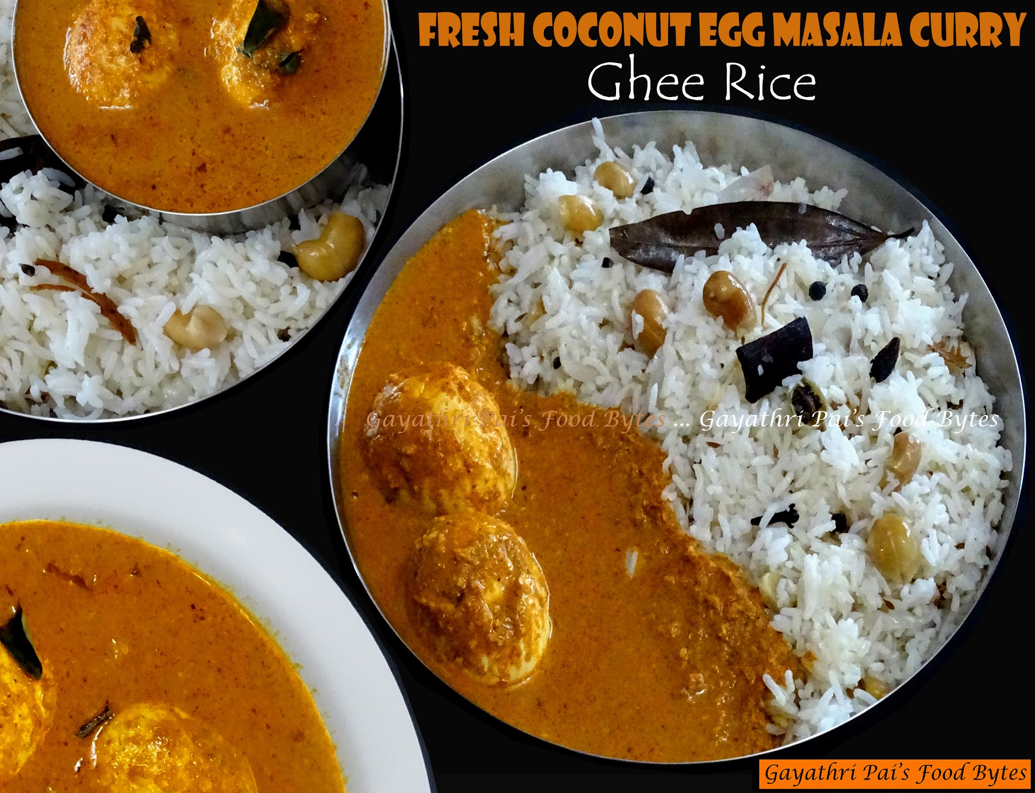 Gayathri Pai's Food Bytes Fresh Coconut Egg Masala Curry served with