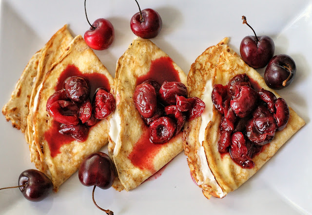 Ilse’s Kitchen: Crepes with Cherry Compote and Cream Cheese Filling