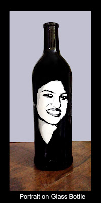 Glass Bottle Portrait Art Sketch Painting in Hyderabad Telangana INDIA