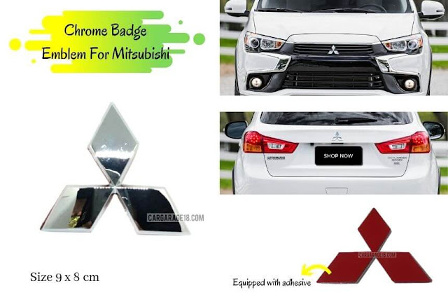 Chrome Mitsubishi Badge Emblem Size 9x8cm