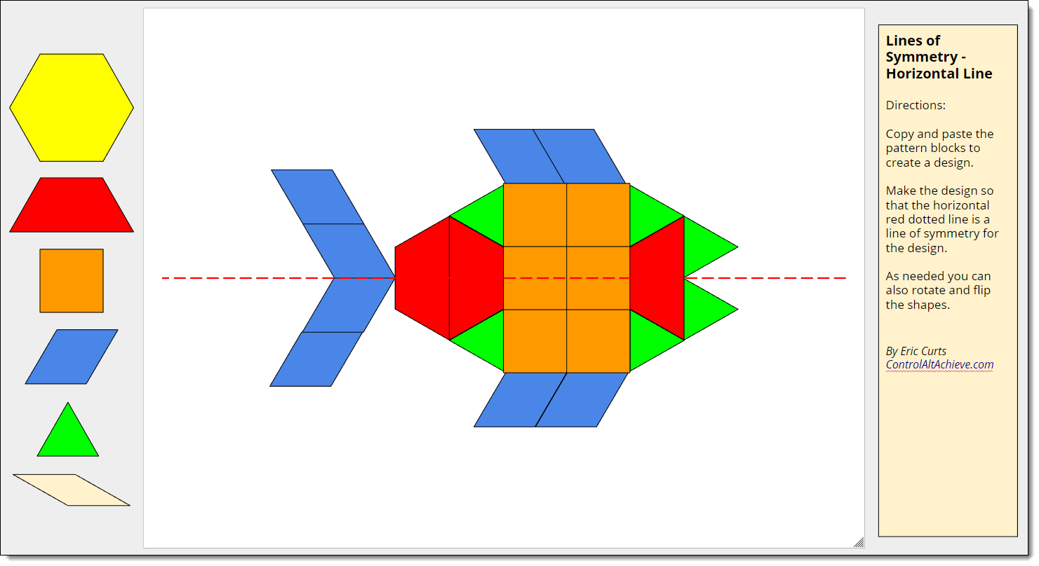 Control Alt Achieve: Pattern Block Templates and Activities with Within Blank Pattern Block Templates