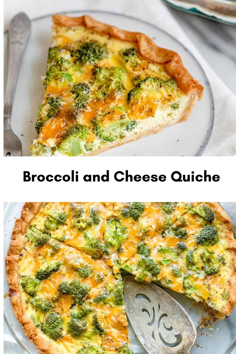Broccoli and Cheese Quiche - yanny bakes