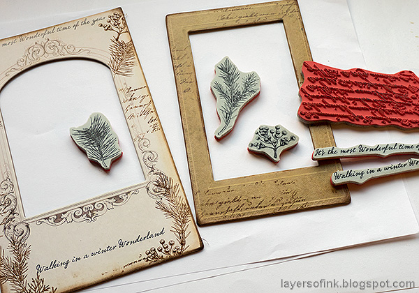 Layers of ink - Vintage Christmas Frame Tutorial by Anna-Karin Evaldsson.