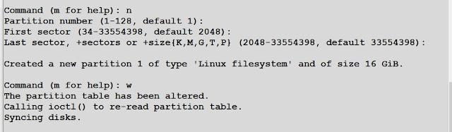 create partition using fdisk