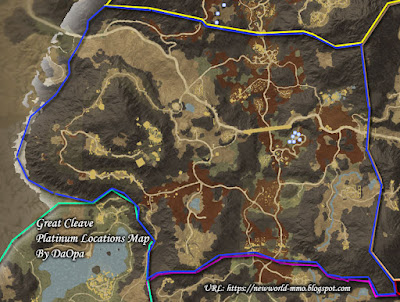 Great Cleave platinum node locations map