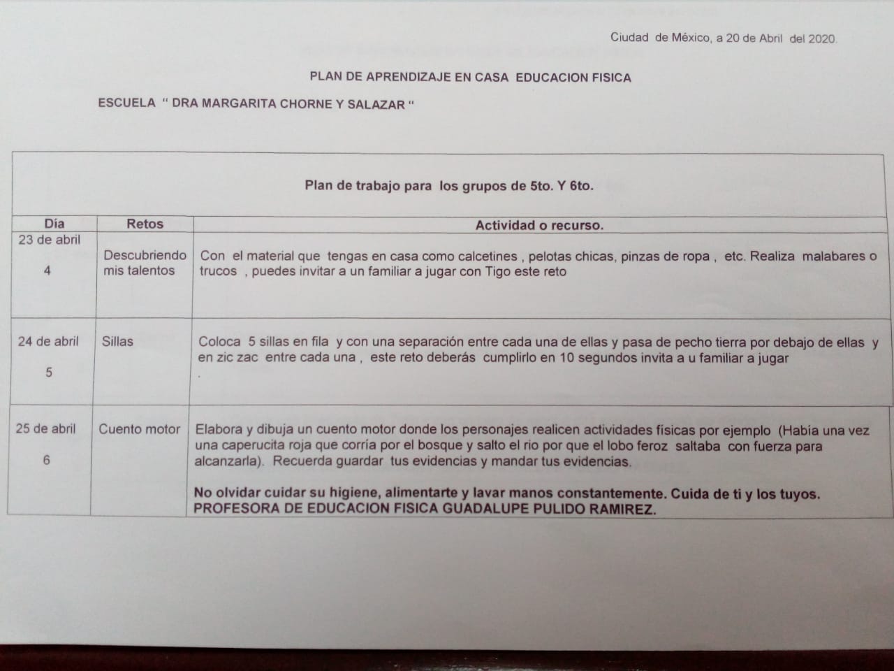 SEXTO GRADO EDUCACIÓN FÍSICA