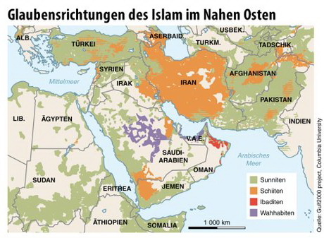 Sects of Muslims in the Middle East