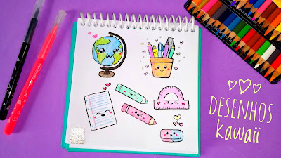 Como desenhar Coração fofo Kawaii ❤ Desenhos kawaii - Desenho para Desenhar  