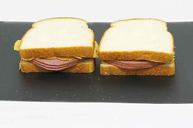 Turkey salami sandwiches with barbecue flavor potato chips
