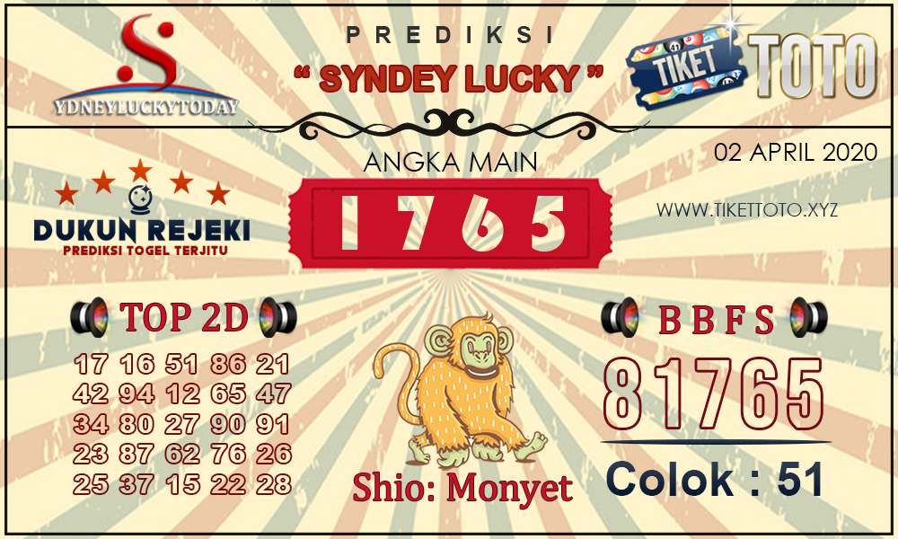 Prediksi Togel SYDNEY LUCKY TIKETTOTO 02 APRIL 2020