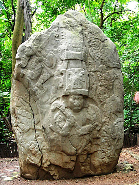 Stele 2, Olmec sculpture, La Venta Museum, Villahermos