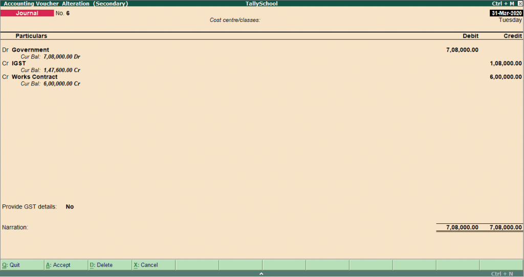 Tally JOURNAL VOUCHER ENTRY IN TALLY