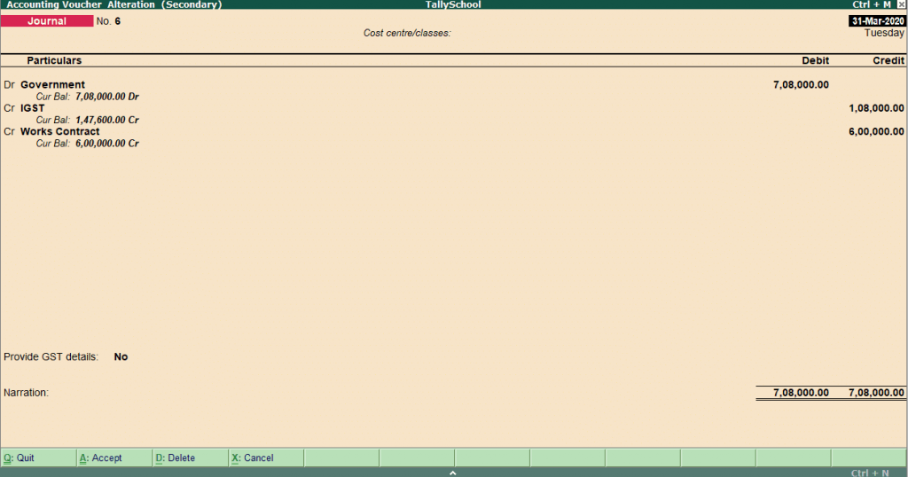 Tally JOURNAL VOUCHER ENTRY IN TALLY
