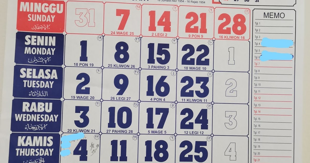 Akhirnya Dapat Kalender Jadul Full Nama - Nama Bulan Kalender Islam