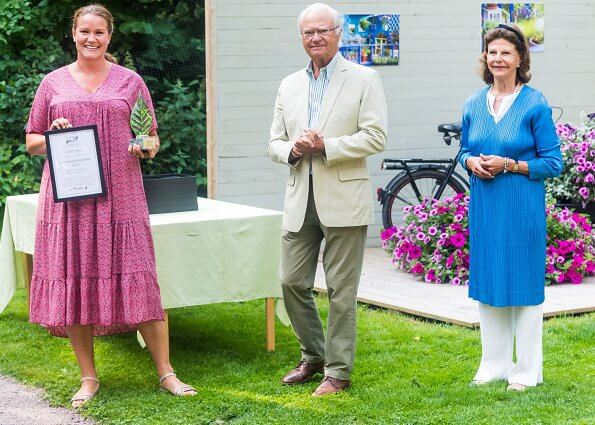 Queen Silvia wore a blue long cardigan from Issey Miyake. Pleats Please Issey Miyake long cardigan. Crown Princess Victoria and Princess Sofia