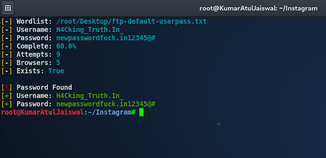 Bruteforce Attack for Instagram by kumaratuljaiswal