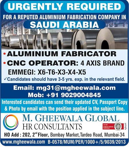 SAUDI JOBS : REQUIRED FOR A REPUTED COMPANY IN SAUDI