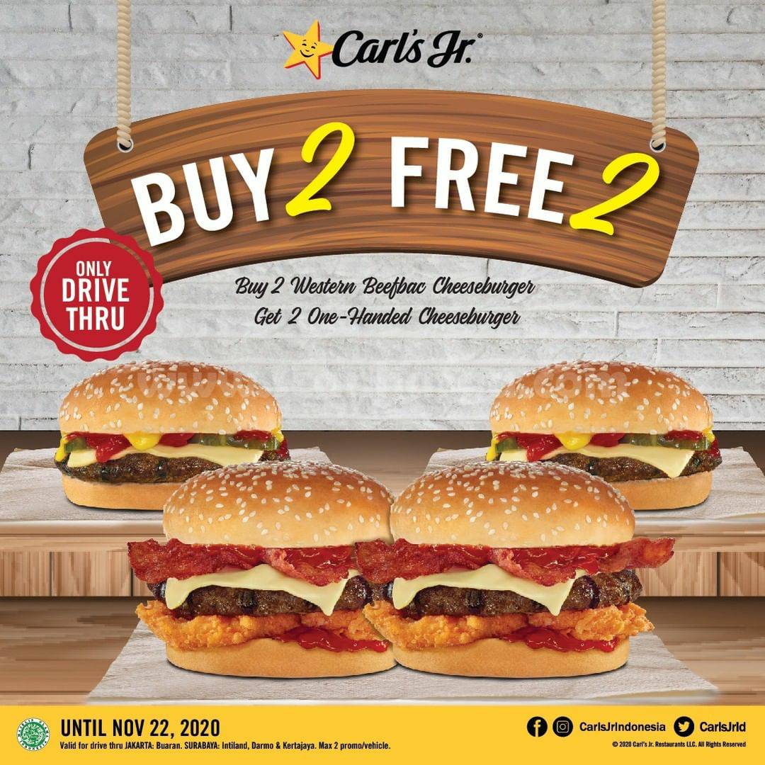Carl #39 s Jr Promo Beli 2 Gratis 2 khusus Drive Thru scanharga