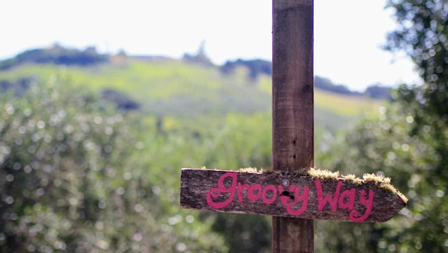 Groovy Way sign on Waiheke Island near Auckland New Zealand
