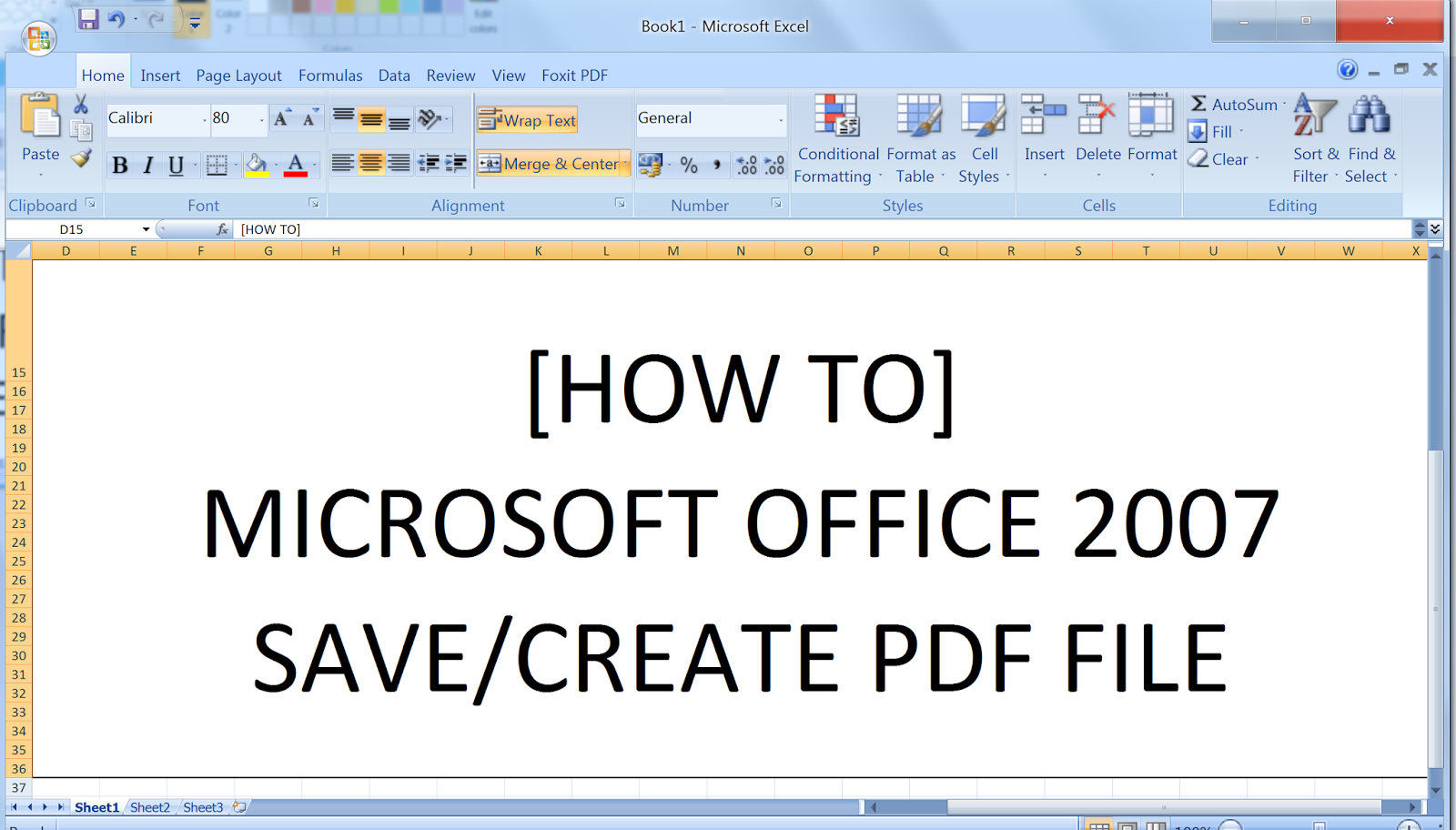 Save As Pdf Excel 2007