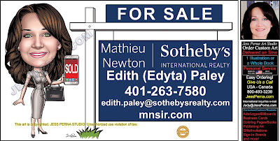 Sotheby's For Sale House Signs Agent Caricature