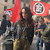 Nina Moric manifesta con Casa Pound davanti al consolato Usa