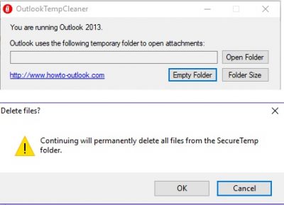 OutlookTempCleaner удаляет временные файлы Outlook