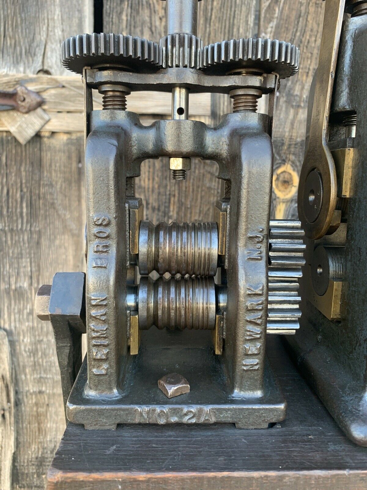 Leiman Bros. Leiman Bros. Jewelers Hand Rolling Mill 2A 1B Iron Stand