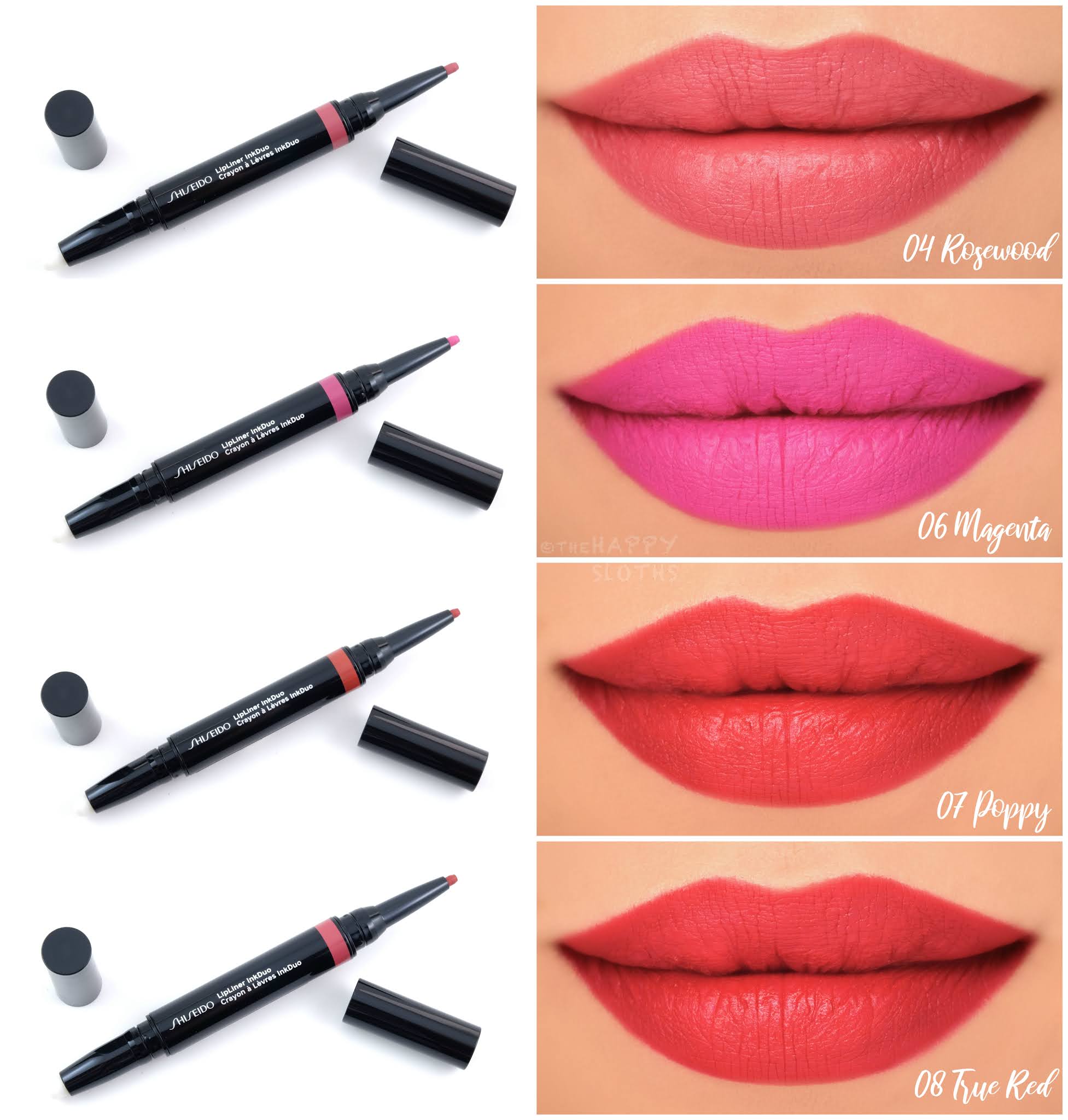 Shiseido LipLiner InkDuo Review and Swatches The Happy Sloths