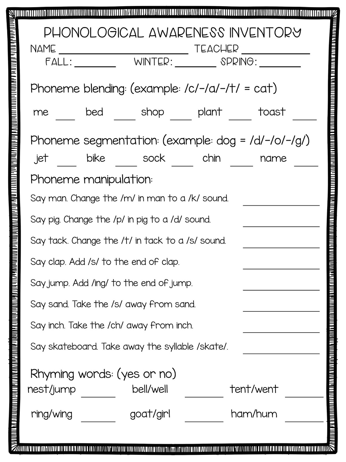 2nd Grade Snickerdoodles Basic Reading Assessments Free And Editable 